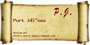 Purt János névjegykártya